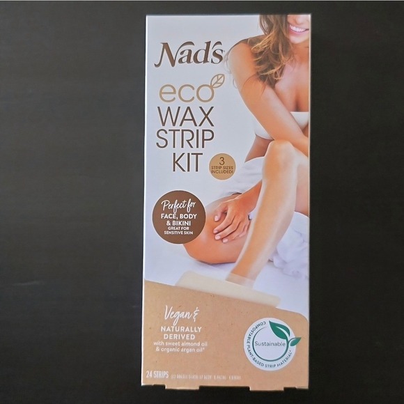 (3) Nads Eco Wax Strip Kit for Face, Body & Bikini Hair Removal at Home Vegan - Picture 2 of 4